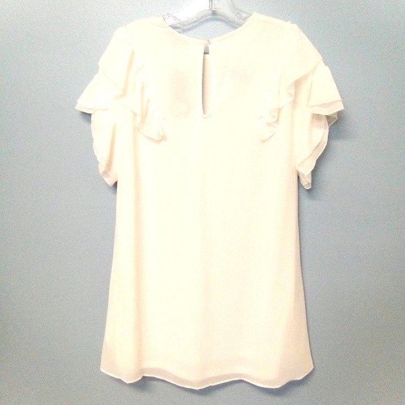 NWT off White Ruffled BOHO SHEER Layer Dress Flowy - Picture 2 of 10